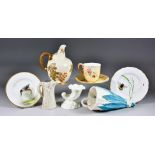 A Small Collection of Royal Worcester Bone China, including - saucer painted in colours with a