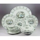 A Wedgwood 'Travel'  Series Dinner Service by Eric Ravilious, 20th Century, transfer printed with