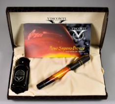 A Visconti Fountain Pen, Homo Sapiens Bronze, by Mazzi, Volcano Theme, Limited Edition No. 263/
