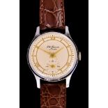 A Gentleman's Manual Wind Wristwatch, by J.W. Benson of London, 36mm diameter plated metal case,