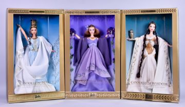 Three Mattel Barbie Classical Goddess Collection, "Goddess of Beauty" Serial No. 27286,  "Goddess of