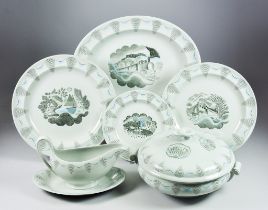 A Wedgwood 'Travel' Series Dinner Service by Eric Ravilious, 20th Century, transfer printed with