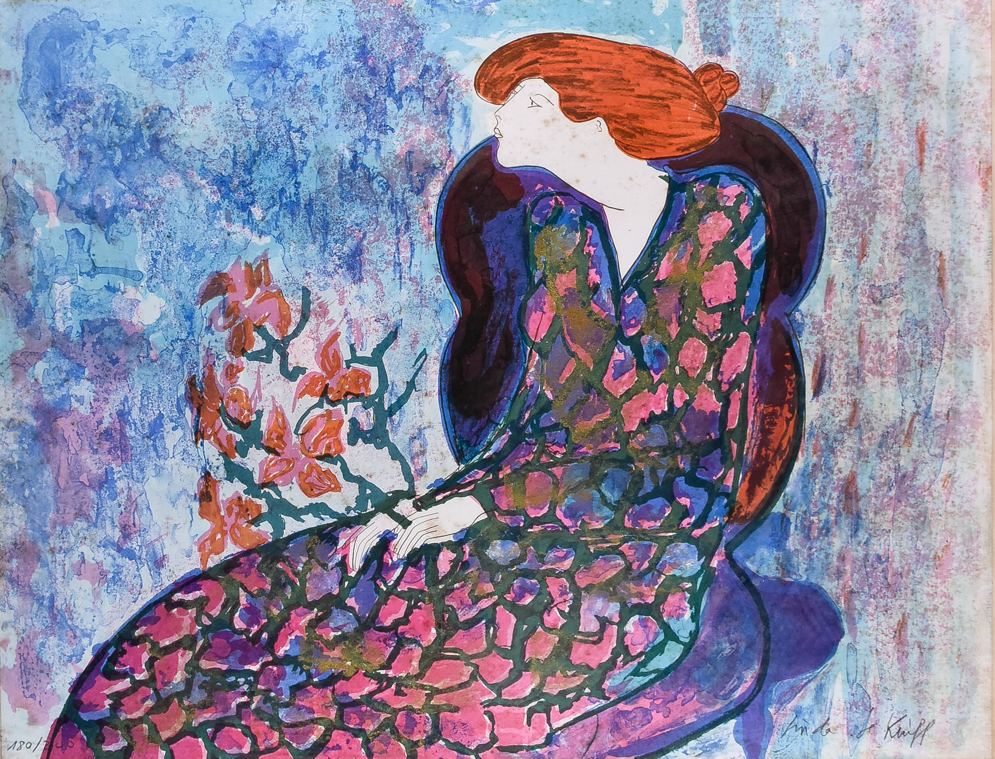 Linda La Kinff (Born 1949) - Two Limited Edition Seriographs in Colours, one of an Art Nouveau style - Image 2 of 2