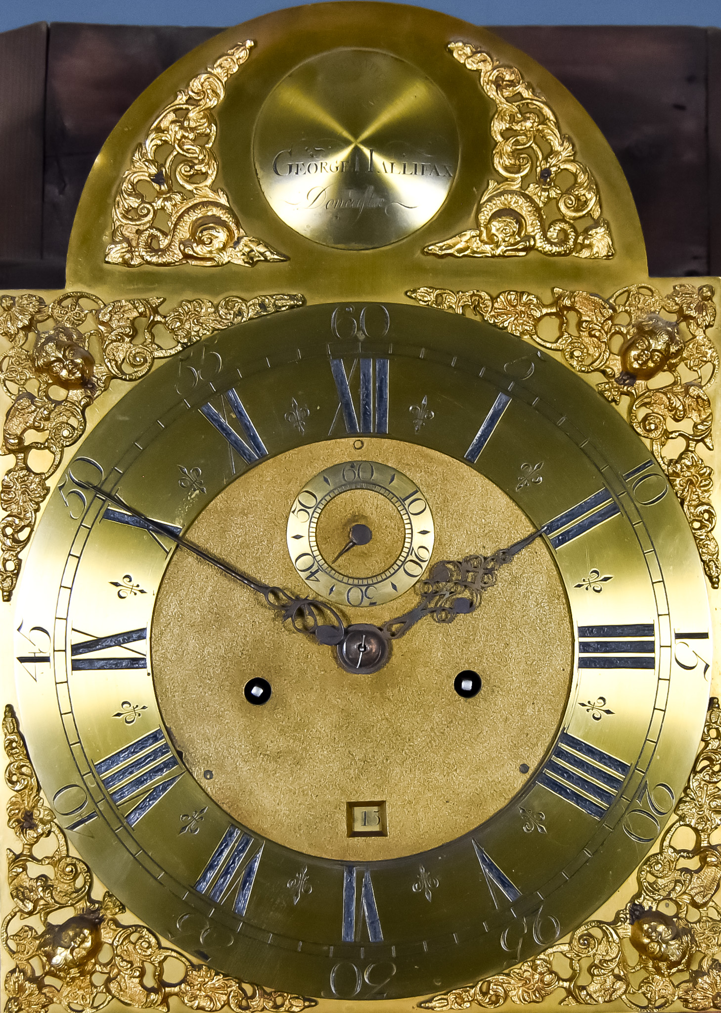 A 19th Century Oak Longcase Clock by George Hallifax of Doncaster, the 12ins arched brass dial - Image 2 of 2