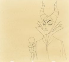 20th Century School - Graphite - A production sketch on three peg hole paper of The Wicked Queen