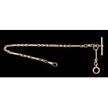 A 9ct Gold Albert Chain with T-bar, 280mm in length, gross weight 15.5g