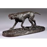 20th Century British School - Bronze - Standing figure of English Pointer, on naturalistic base,