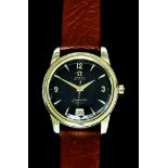A Gentleman's Automatic Wristwatch, by Omega, Model SeaMaster Calendar, 34mm diameter 14ct gold