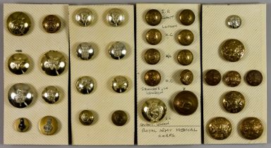 A Quantity of British Military Buttons, various regiments and styles, and a selection of books