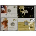 Twenty-Four Elizabeth II £20 Fine Silver Coins, 2013 to 2018, all in original Royal Mint fitted