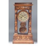 A 19th Century French Rosewood Marquetry and Gilt Metal Mounted "Portico" Clock, the 4.375ins