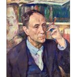 James Bolivar Manson (1879-1945) - Oil painting – Shoulder-length portrait of Tom Robertson, signed,