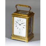 A Late 19th Century French Gilt Brass Carriage Clock retailed by Ollivant & Botsford of