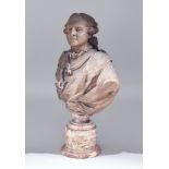 19th Century French School - Terracotta bust of Louis XVI, on later polished marble socle, 14.