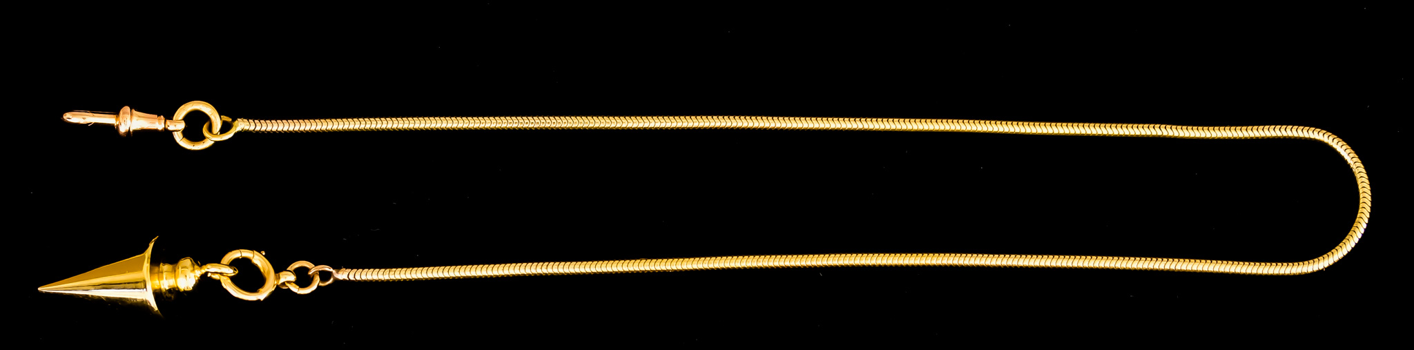 An 18ct Gold Snake Albert Chain, with plated dowsing fob, 400mm overall, gross weight (minus fob)