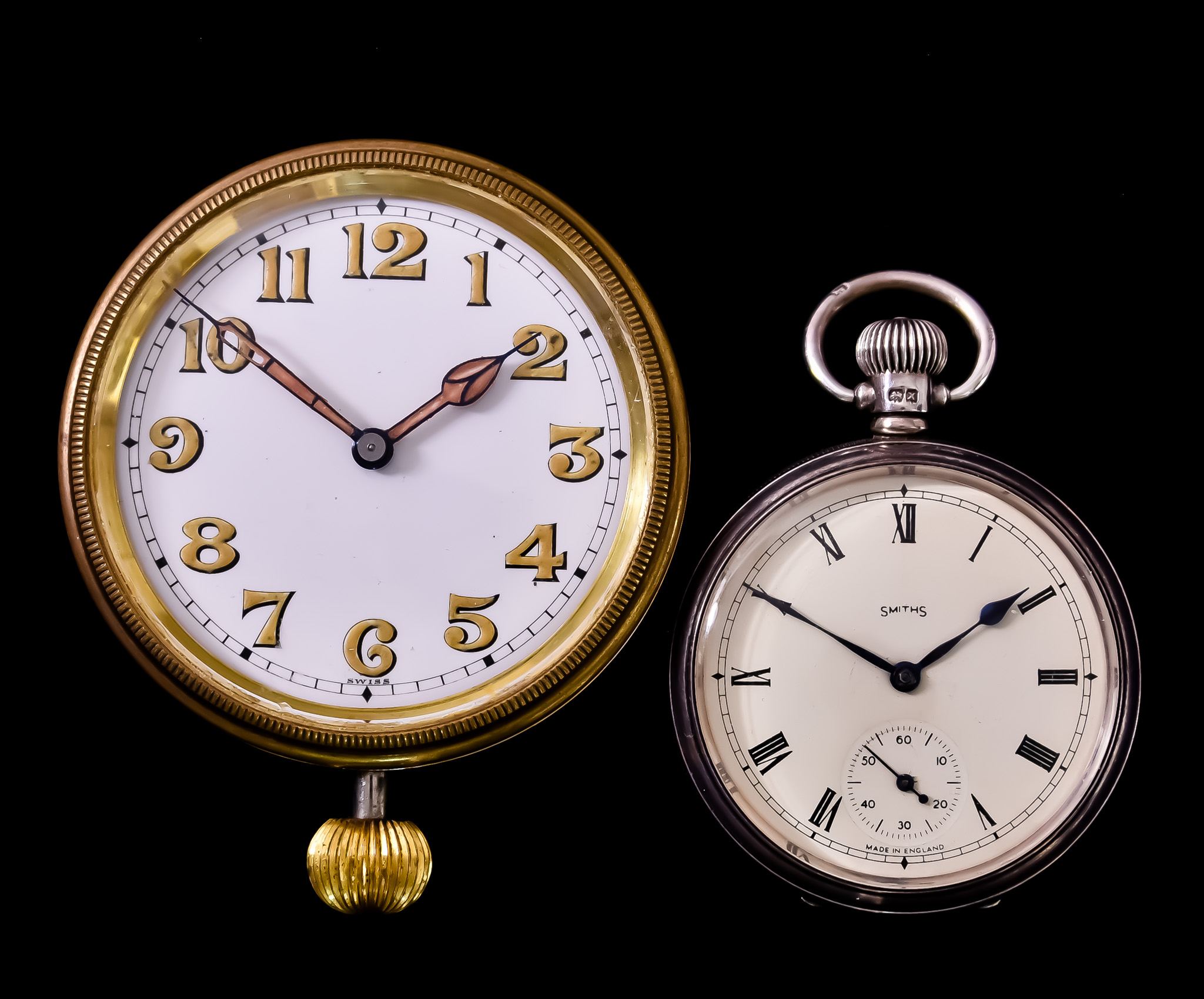 A Motoring Dashboard Clock, Early 20th Century, un-named, 66mm diameter brass and nickel case, white