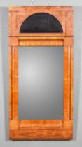 A 19th Century Walnut Framed Pier Glass Mirror, inlaid with ebonised stringings, the moulded frame