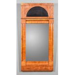 A 19th Century Walnut Framed Pier Glass Mirror, inlaid with ebonised stringings, the moulded frame