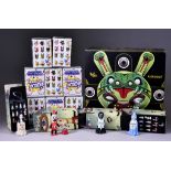 A Collection of Kidrobot Figures, comprising - an 8" Marka27, serpent dunny, four 3" Toby's Secret