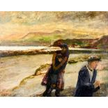 ARR Carel Weight (1908-1997) - Oil painting - "On the Shore", signed, canvas, 16ins x 20ins, in