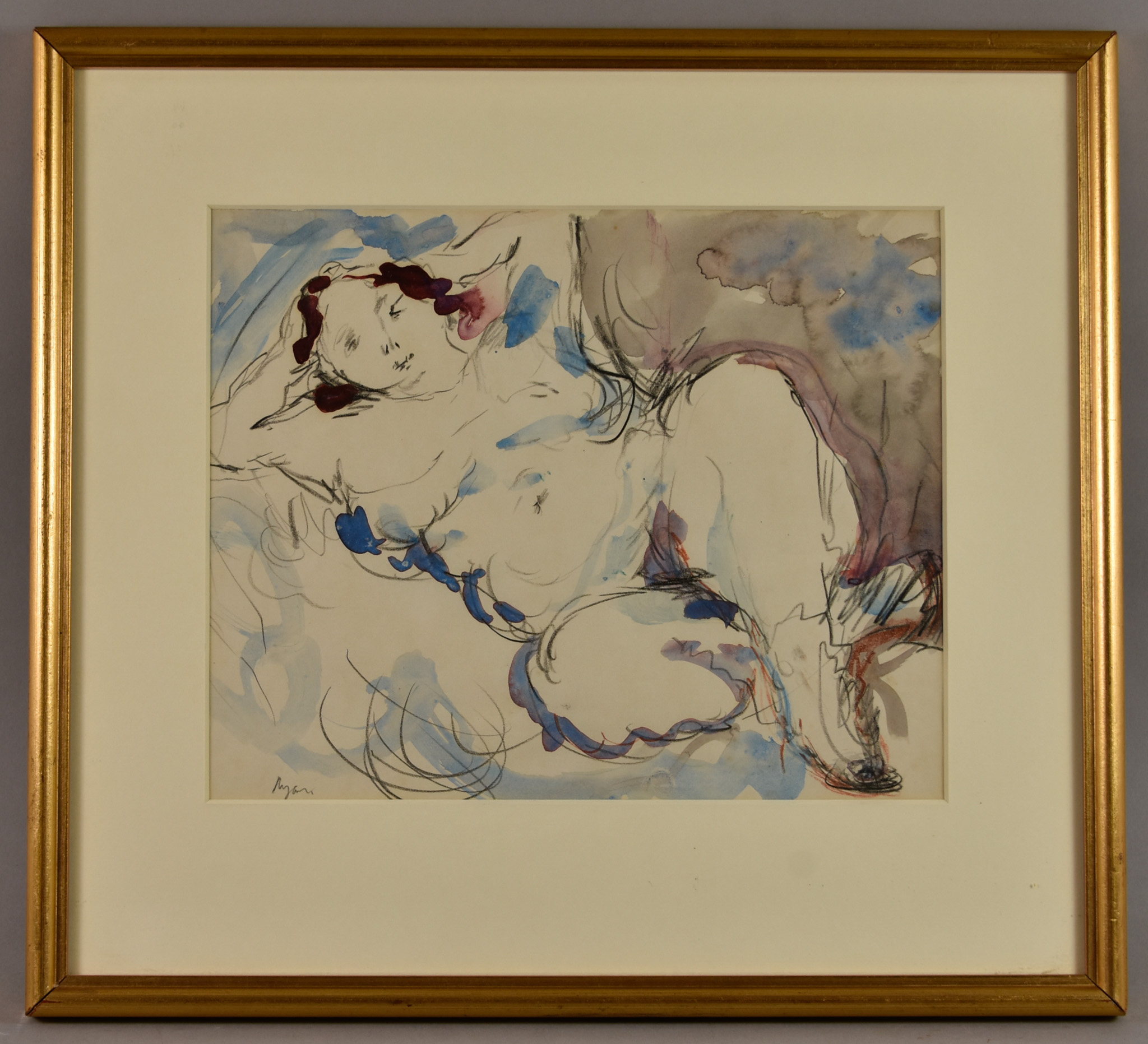 ***Adrian Ryan (1920-1998) - Pencil and Watercolour – Female nude, signed, 7.75ins x 9.5ins, in gilt - Bild 2 aus 3