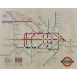 Harry Beck (1902-1974) - 1936 poster for map of The London Underground with wide blue border, 23.