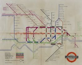 Harry Beck (1902-1974) - 1936 poster for map of The London Underground with wide blue border, 23.