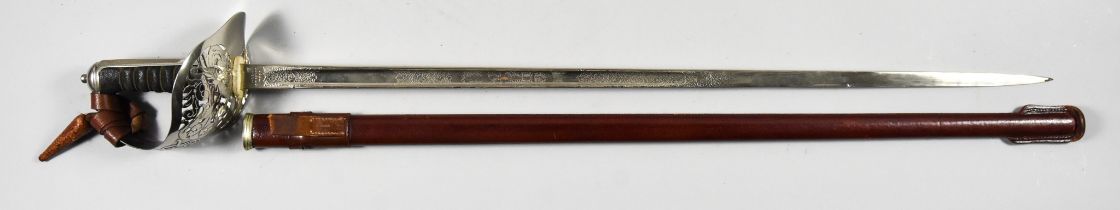 An Officer's Dress Sword, George VI, by John Jones & Co. of London, 32ins plated blade embossed with