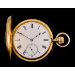 A Half Hunting Cased Keyless Pocket Watch, by Boyd, of Glasgow and Greenock, 18ct gold case, 50mm