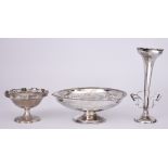 A George V Silver Tazza and a Similar Smaller, the larger by Barker Brothers, Chester 1924, with