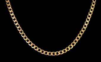 A 9ct Gold Flat Curb Link Chain, 510mm in lenght, gross weight 15.4g