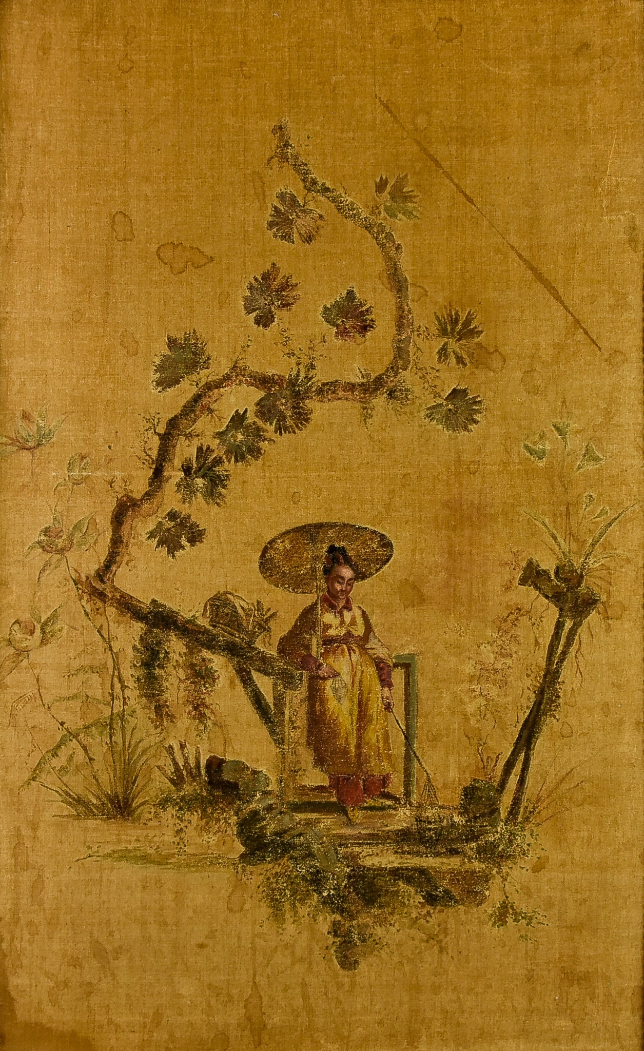 In the Manner of Jean Pillement (1728-1808) -  Pair of oil paintings - Chinese ladies within