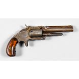 A .30 Calibre Pinfire Revolver by Smith & Wesson, 19th Century, 3.5ins bright steeled barrel, bright