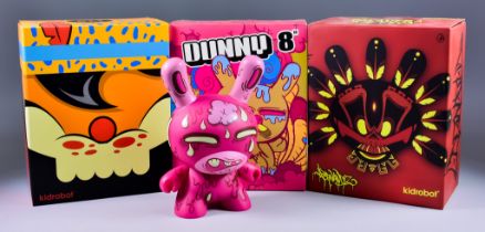 Three Kidrobot Dunny 8" Collectable's, comprising - "Flabby" designed by Koa (Oliver Cramm),