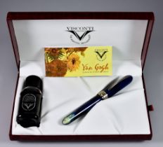 A Visconti Fountain Pen, Van Gogh "Starry Night",with box and ink