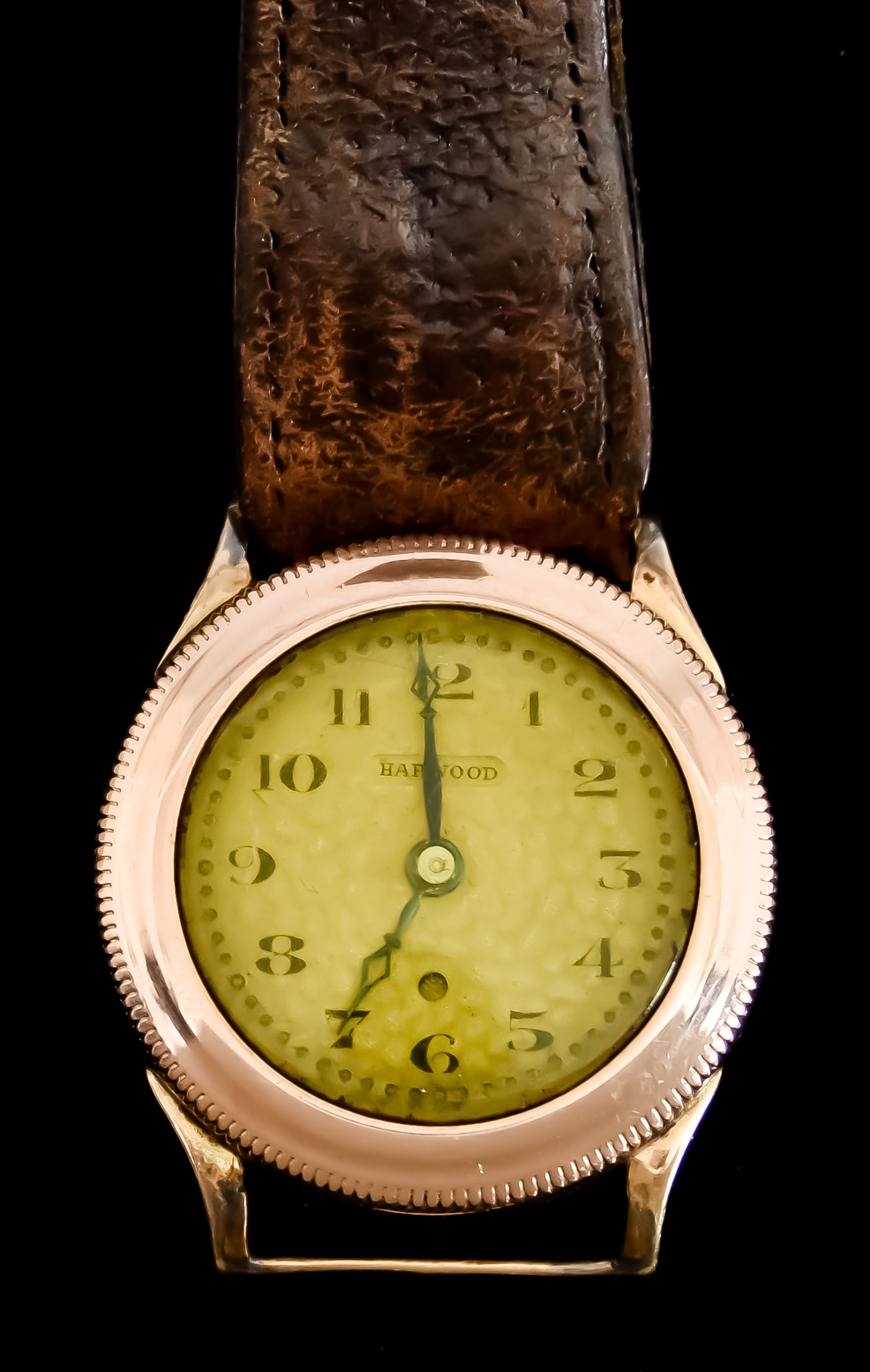 An Automatic Wristwatch, Early 20th Century, by Harwood, 9ct gold case, 31mm diameter, shagreen dial