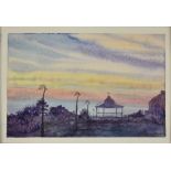 Stephen Thompson (20th Century) - Watercolour - 'The Bandstand, on the Leas', signed, 4.5ins x 6.