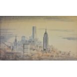 John Holder (20th/21st Century) - Watercolour - 'Cityscape' - View of New York, signed and dated