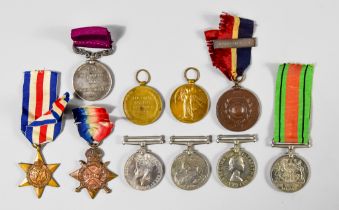 A Mixed Quantity of World War I Medals, Badges, various regiments, various dates Please Note: