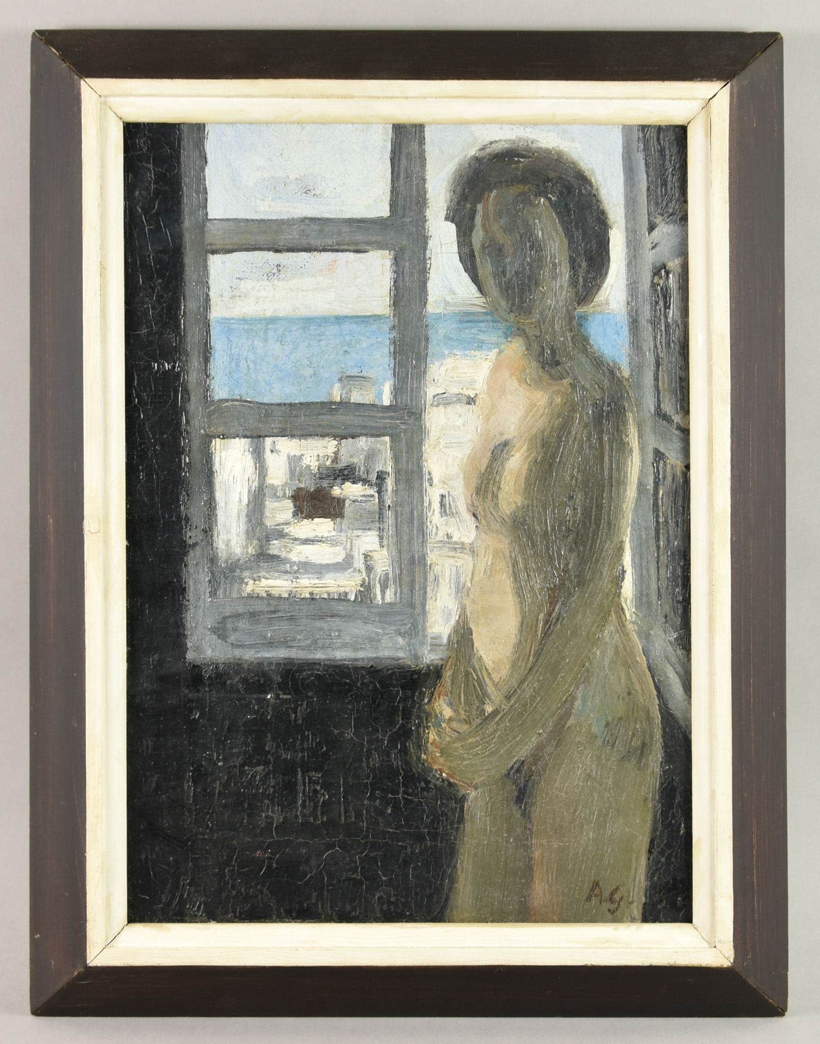 ***Alistair Grant (1925-1997) - Oil painting - "Nude and Window", monogrammed, canvas, 14ins x - Image 2 of 4
