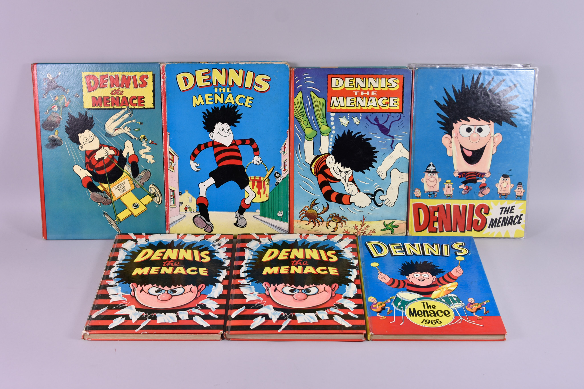 Dennis the Menace Annuals, comprising - 1956, 1958, 1960, 1962, 1964 two copies, 1966, 1968, 1970,