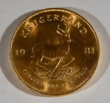 A 1981 South African Krugerrand Coin, fine