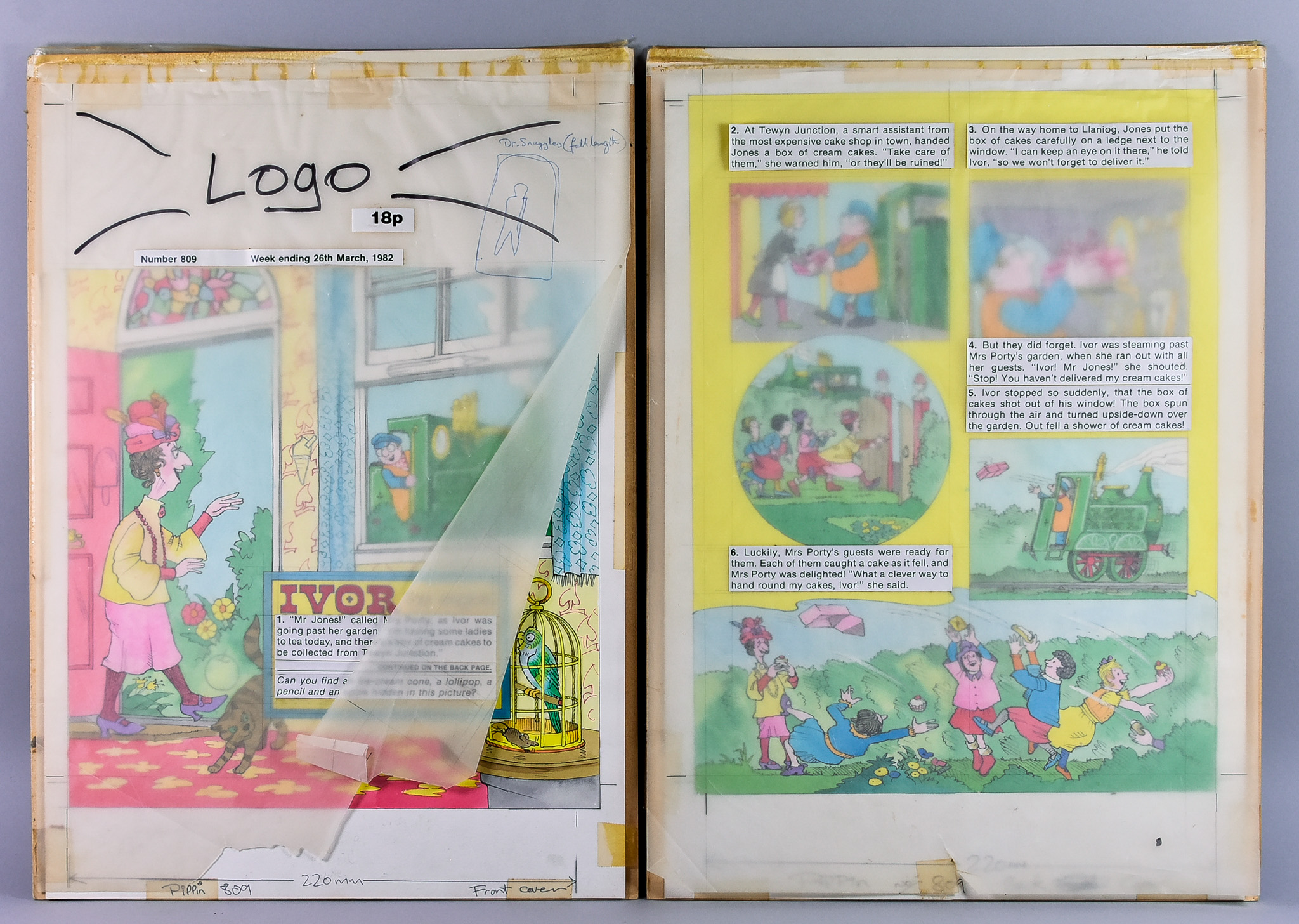 *** Peter Firmin (1928-2018) - Ink and watercolour - Ivor the Engine - front and back covers of - Image 2 of 2