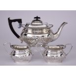 An Elizabeth II Silver Rectangular Three-piece Tea Service, by Viner's Ltd, Sheffield 1963, of