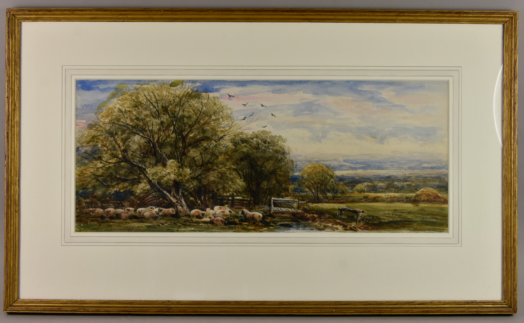 James Orrock (1829-1913) - Watercolour – Near Warkworth, Northumberland, 7.75ins x 19ins, framed - Image 2 of 3