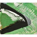 ARR Peter Lanyon (1918-1964) - Gouache and collage - "Green Landscape", 6ins x 7ins, in black