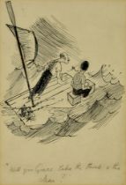 Gavin Graham Pont (aka G.G. Laidler) (1908-1940) - Ink drawing - “Will your Grace Take the Tick or