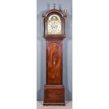 A 19th Century Mahogany Longcase Clock by Henry Hawkins of Plymouth, the 12ins arched brass dial