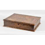 A Late 17th/Early 18th Century Oysterwood Veneered Rectangular Lace Box, the top inlaid with matched