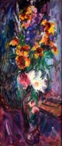 ARR Matthew Smith (1879-1959) - Oil painting - "Mixed Flowers in a vase" canvas 28ins x 12ins, in